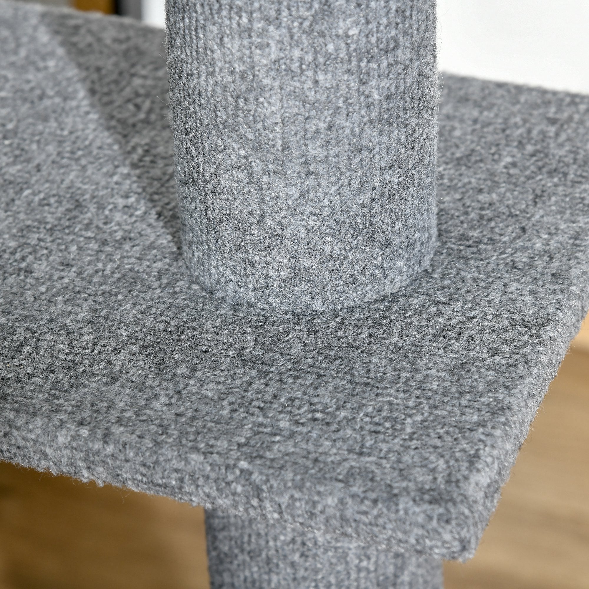 PawHut 260cm Floor To Ceiling Cat Tree for Indoor Cats w/ Three Platforms Activity Centre - Grey